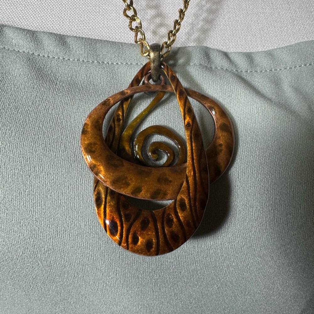 Golden Brown‎ Artisan Swirl Necklace